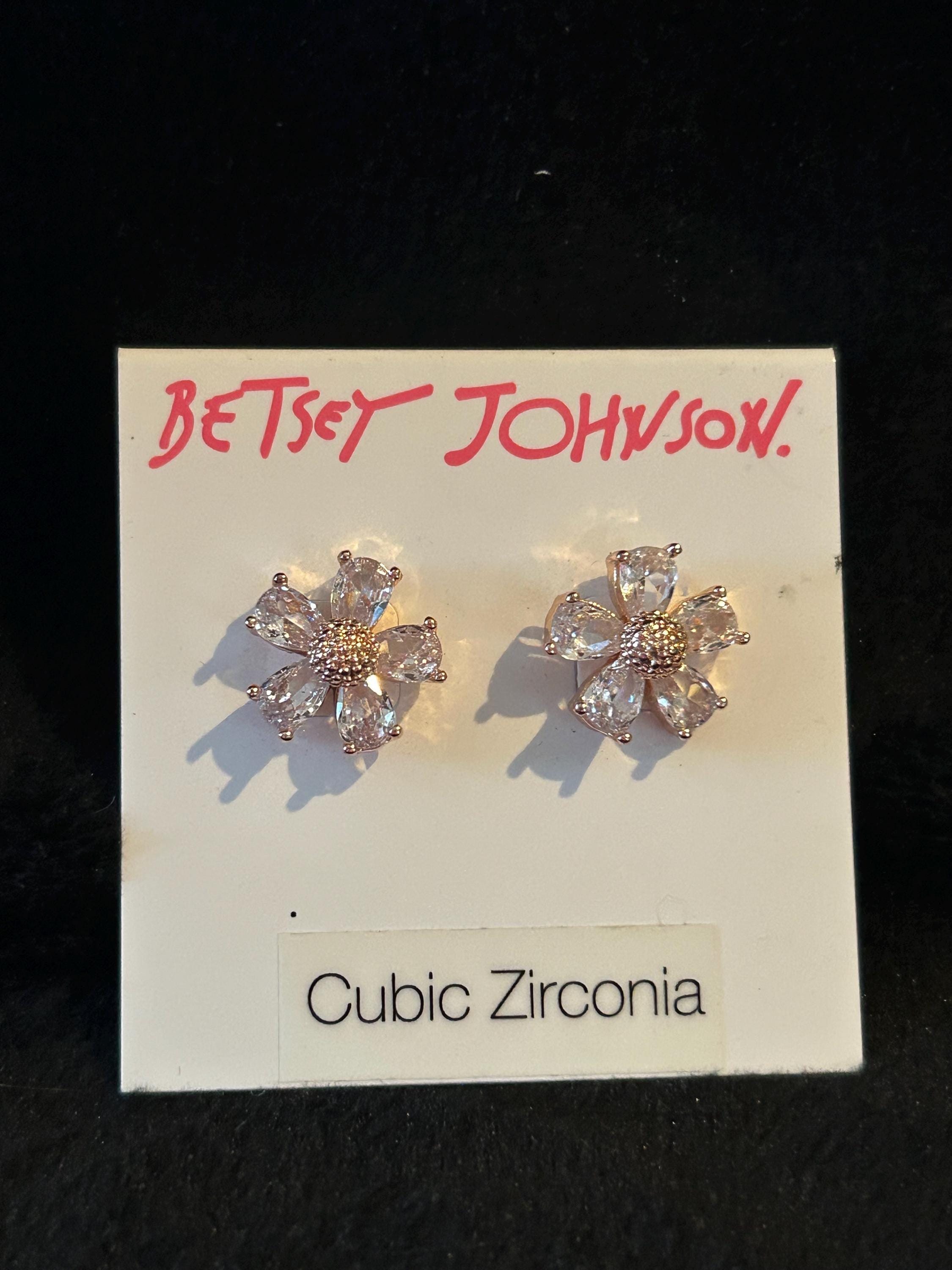 Orecchini Stud Stile Betsey Orecchini Betsey Johnson Bumble Honey - Fiore Con Strass, Smaltati, Gialli, Stile Ape Orecchini Smalto Giallo Con Strass - Foto 3