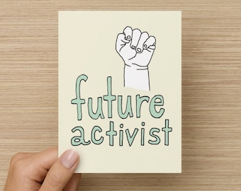 Future Activist New Baby Congratulations Recycled Paper Folded Greeting Card