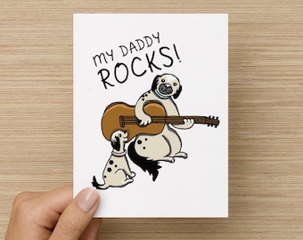 My Daddy Rocks Folded Recycled Paper Greeting Card