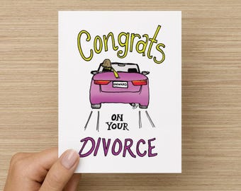 Congrats on Your Divorce Supportive Thinking of You Encouragement Recycled Paper Folded Greeting Card