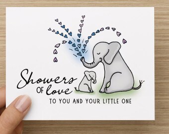 Showers of Love Baby Shower New Baby Recycled Paper Greeting Card