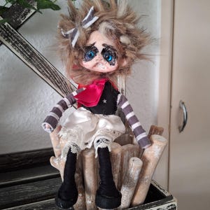 Handmade Whimsical Red riding hood little Character doll. collectable  hauntedsoulsartdolls