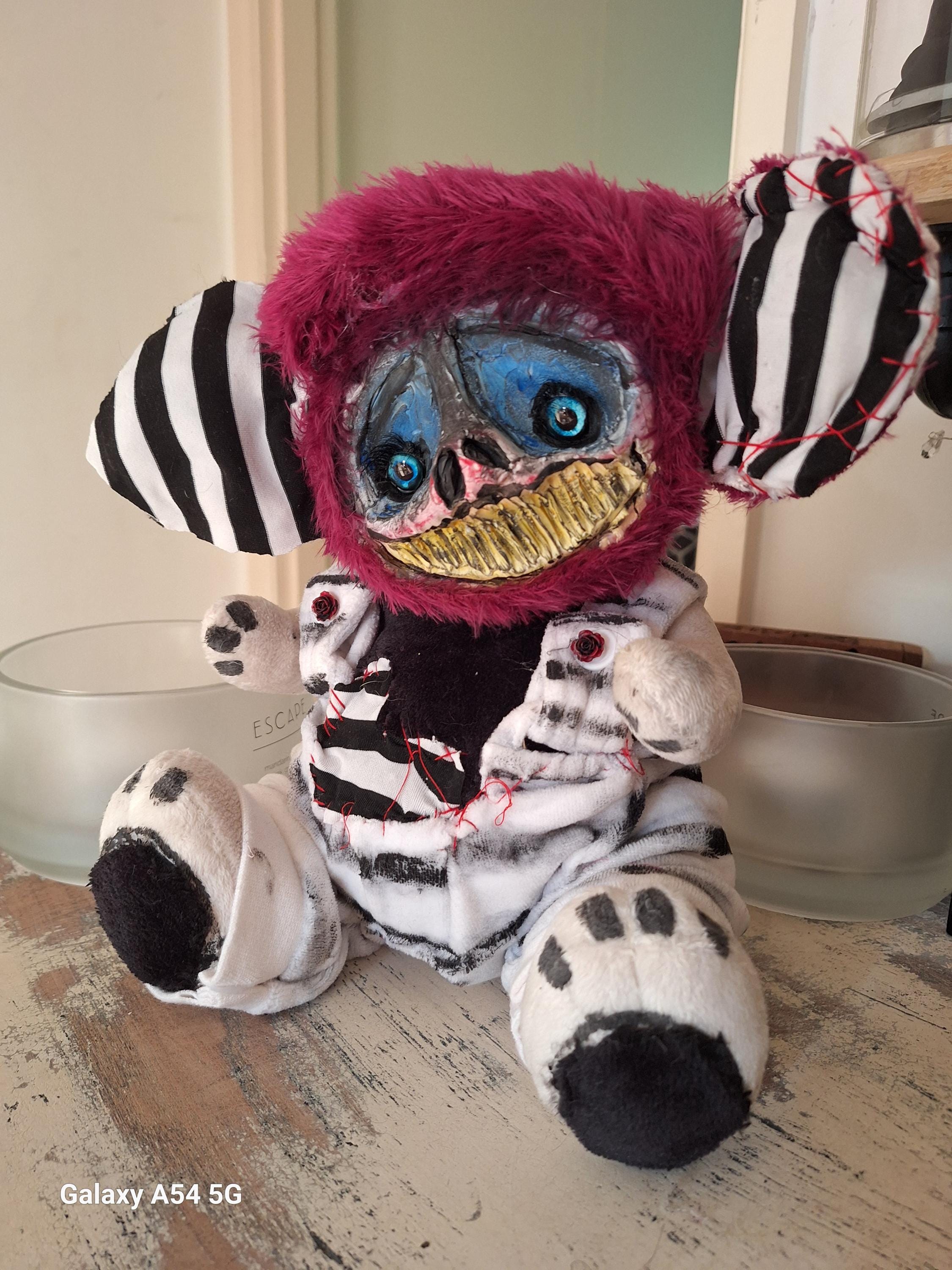OOAK Funny Scary Teddy Bear: Jointed Creepy Clay Face Art Doll - Etsy