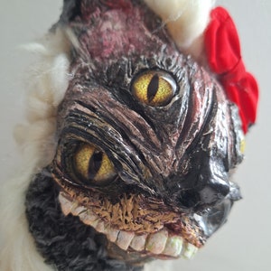 Molly Moggy. Large Creepy Witch Cat. Alternative Home Decoration. Halloween Scary Cat Custom Made. Alternative Cat art doll.  Horror Cat