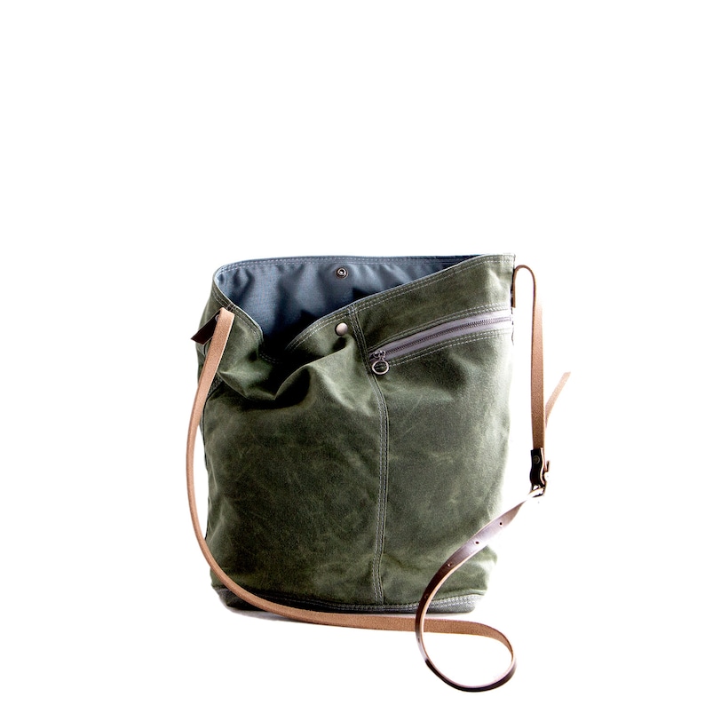 2 in Sage Green waxed canvas Tote no