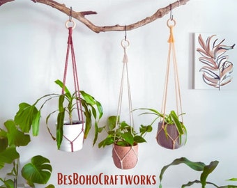 Porta piante Boho Macrame Decorazione da giardino per interni Porta piante senza coda Portavasi per piante senza coda Idee regalo di compleanno per la mamma