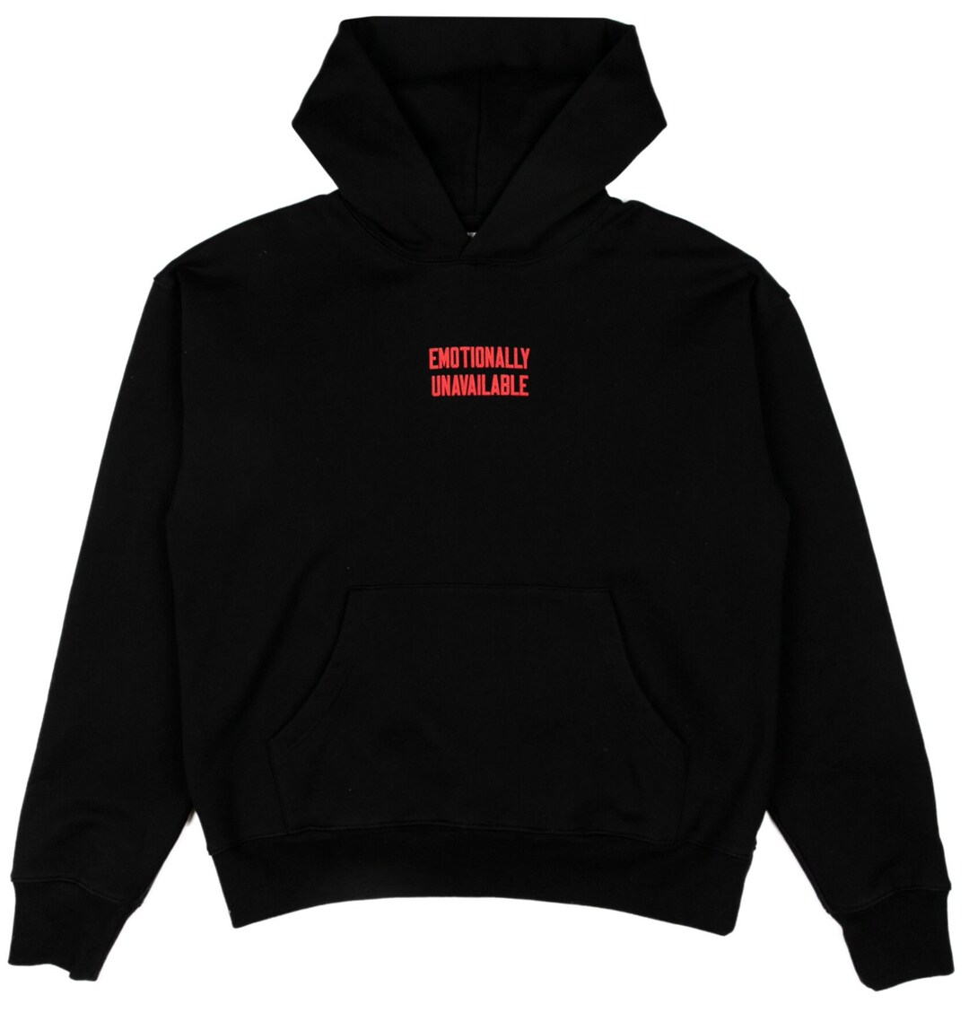 送料関税込み■EMOTIONALLY UNAVAILABLE■EU Heart Logo Hoodie Emotionally Unavailable melting-heart Logo Hoodie | Black
