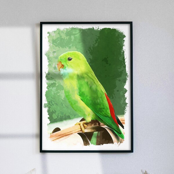 Parrot Island Art | Animal Painting Art| Spain Europe Travel Art | Abstract Wall Art | Trendy Colorful Wall Art | SVG | Digital Painting Art