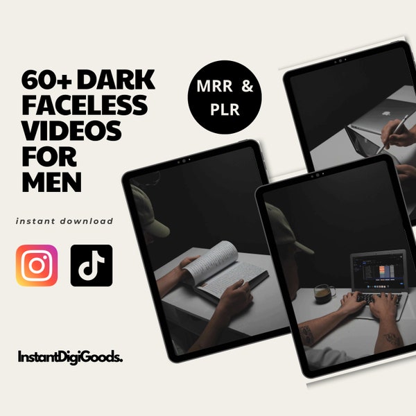60+ Faceless MRR digitales Marketingvideos für Männer, Coaching, Plr, Master Reseller Rechte, Verkaufen auf Etsy, Tiktok, Eigenmarkenrechte,
