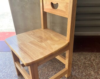 Handmade Solid Wood Children's Stool Artisan Crafted Kids' Wooden Step Stool Rustic Handcrafted Child's Wooden Seat