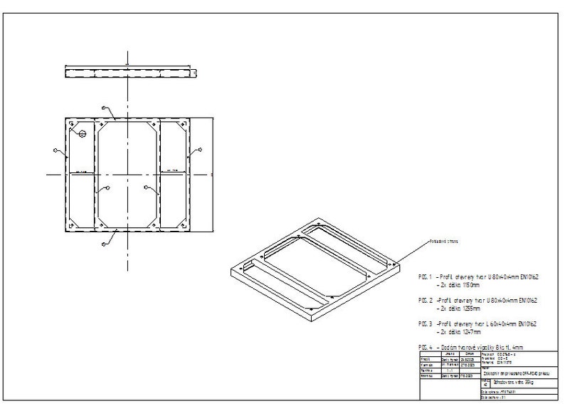 Offroad trailer camper frame , DXF, STP, 3D image 4