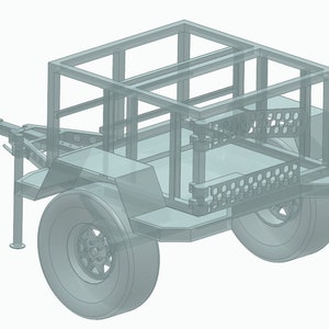 Offroad trailer camper frame , DXF, STP, 3D image 2