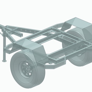 Offroad trailer camper frame , DXF, STP, 3D image 1