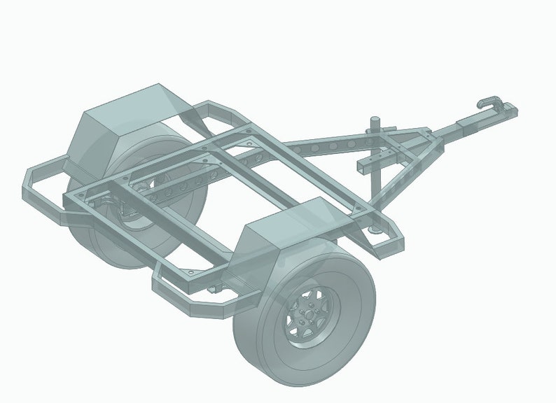 Offroad trailer camper frame , DXF, STP, 3D image 3