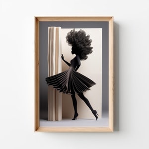 Looking Back Original, Digital Download, Black Woman Portrait, AI Art, Printable Wall Art, Modern Wall Decor. GPT4