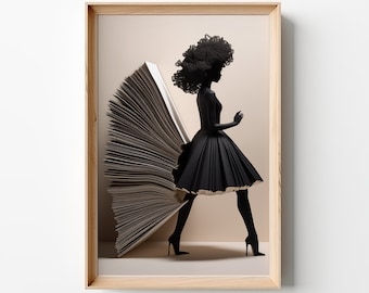 Moving Forward Original, Digital Download, Black Woman Portrait, AI Art, Printable Wall Art, Modern Wall Decor. GPT4