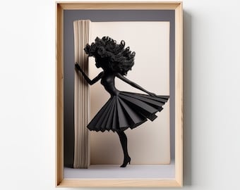 What's Behind Original, Digital Download, Black Woman Portrait, AI Art, Printable Wall Art, Modern Wall Decor. GPT4