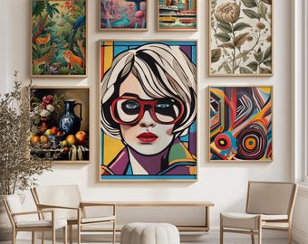 Vibrant Pop Art & Eclectic Jungle Wall Art Mega Bundle – Set of 700 Digital Printable Files