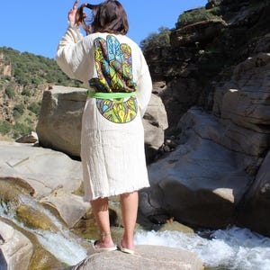 Handmade Muslin Kimono Robe, Cotton Bahtrobe Kimono Dress,Lightweight Festival Robe for Women&#39;s,Kaftan Summer Beach Wear,Boho Beach Cover Up