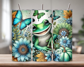 Personalized Whimsical Frog Tumbler, Frog Lover Gift, Hopper Leaper, Travel Mug, Insulated Custom Tumbler, Coffee Cup, 20OZ 30OZ Tumbler