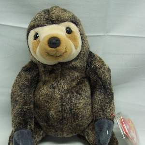 Vintage TY Beanie Babies SLOWPOKE The Sloth 7" Bean Bag Stuffed Animal Toy 1999 Baby