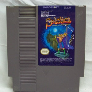 Vintage 1990 SOLSTICE The Quest for the Staff of Demnos Nes Nintendo Video Game Cart Cartridge Tested Authentic Original 1980&#39;s