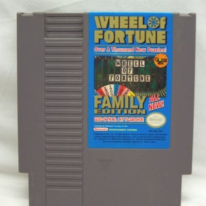 Vintage Wheel of Fortune FAMILY EDITION Tv Game Show NES Nintendo Video Game Cart Cartridge 1990