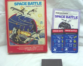 Vintage 1979 Mattel Intellivision SPACE BATTLE Video Game Cartridge Complete with the Manual in Box 1970's