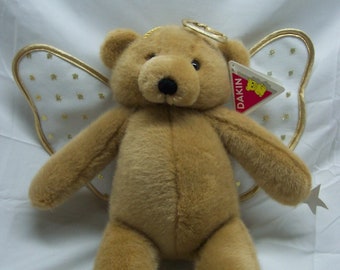 Vintage Dakin 1994 Tan TEDDY BEAR ANGEL w/ Halo 15" Plush Stuffed Animal Toy 1990's