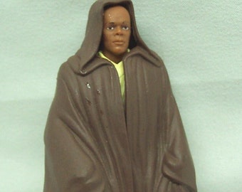 Vintage 1998 Star Wars Episode 1 The Phantom Menace MACE WINDU Jedi With Cloak Action Figure Toy Loose 1990's