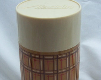 Vintage Aladdin WM4060 Best Buy 11" Thermos Vacuum Bottle Quart Wide Mouth Plaid