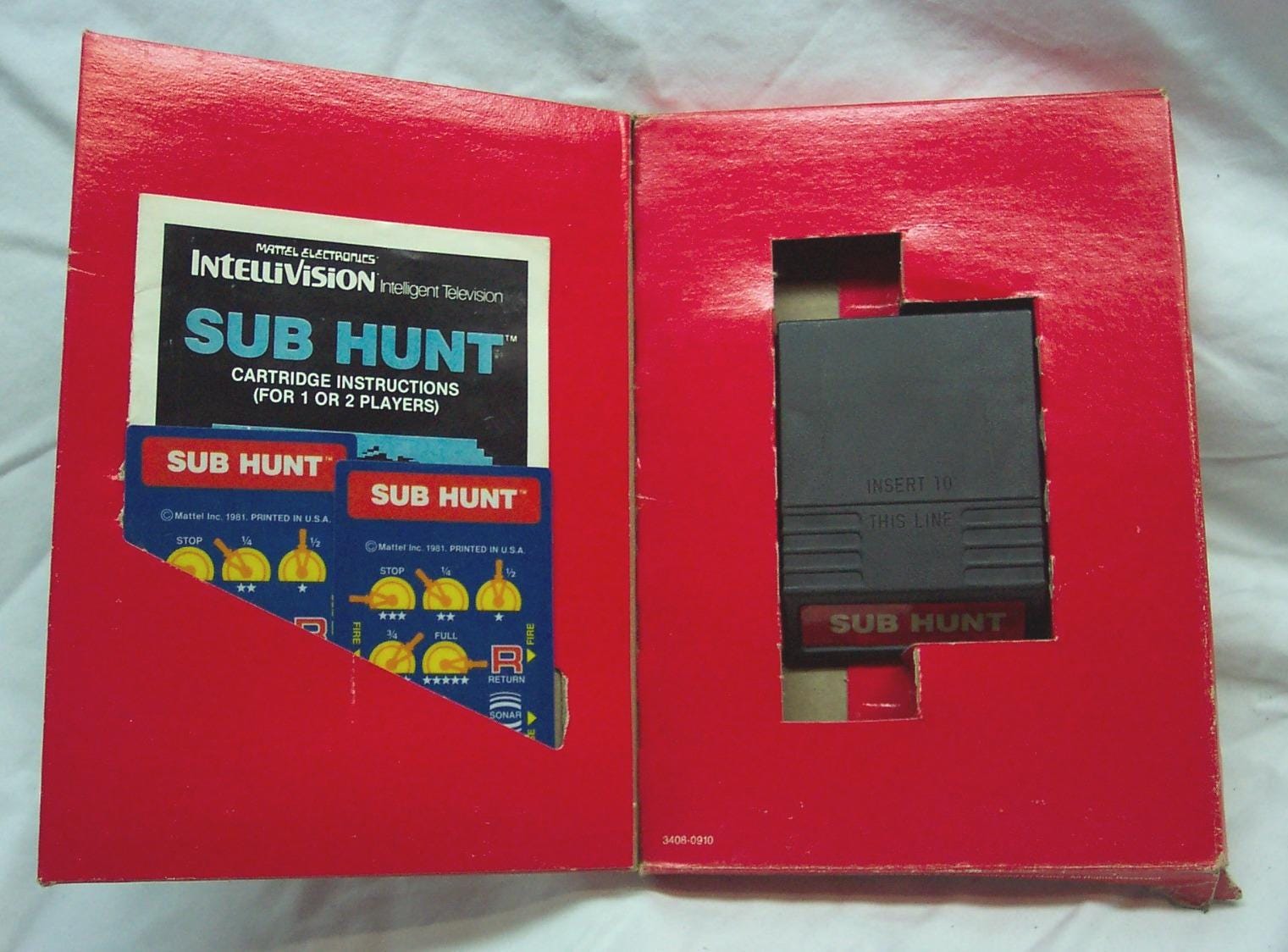 Jeu Sub Hunt Pour Mattel Intellivision – Bon état, Testé, Vintage 1980