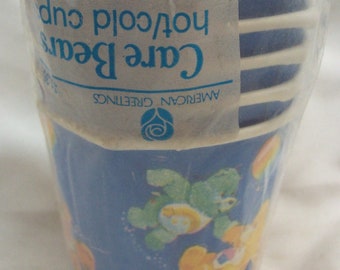 Vintage 1980's The Care Bears Pack of 6 9oz. Birthday Party PAPER CUPS NEW American Greetings