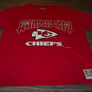 Vintage Throwback 1993 KANSAS CITY CHIEFS Nfl Football T-shirt Mens Red Medium 1990&#39;s