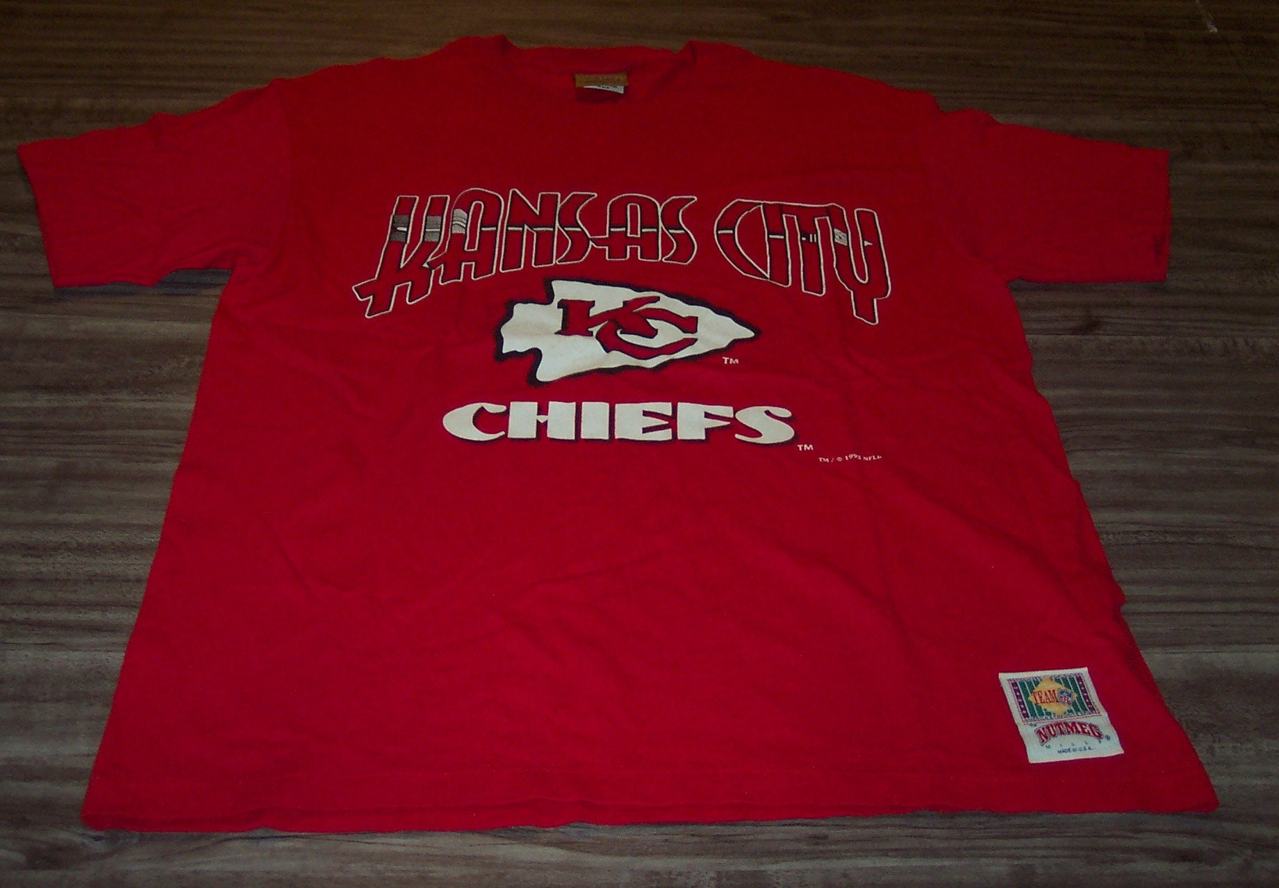 Vintage Throwback 1993 KANSAS CITY CHIEFS Nfl Football T-shirt 