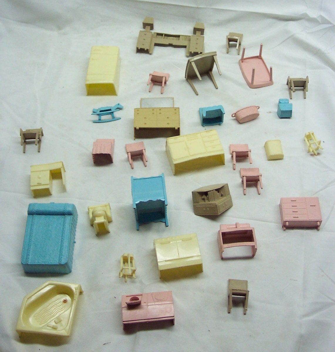 Antique 1950's Mixed Plastic DOLL HOUSE FURNITURE Toy Lot Etsy