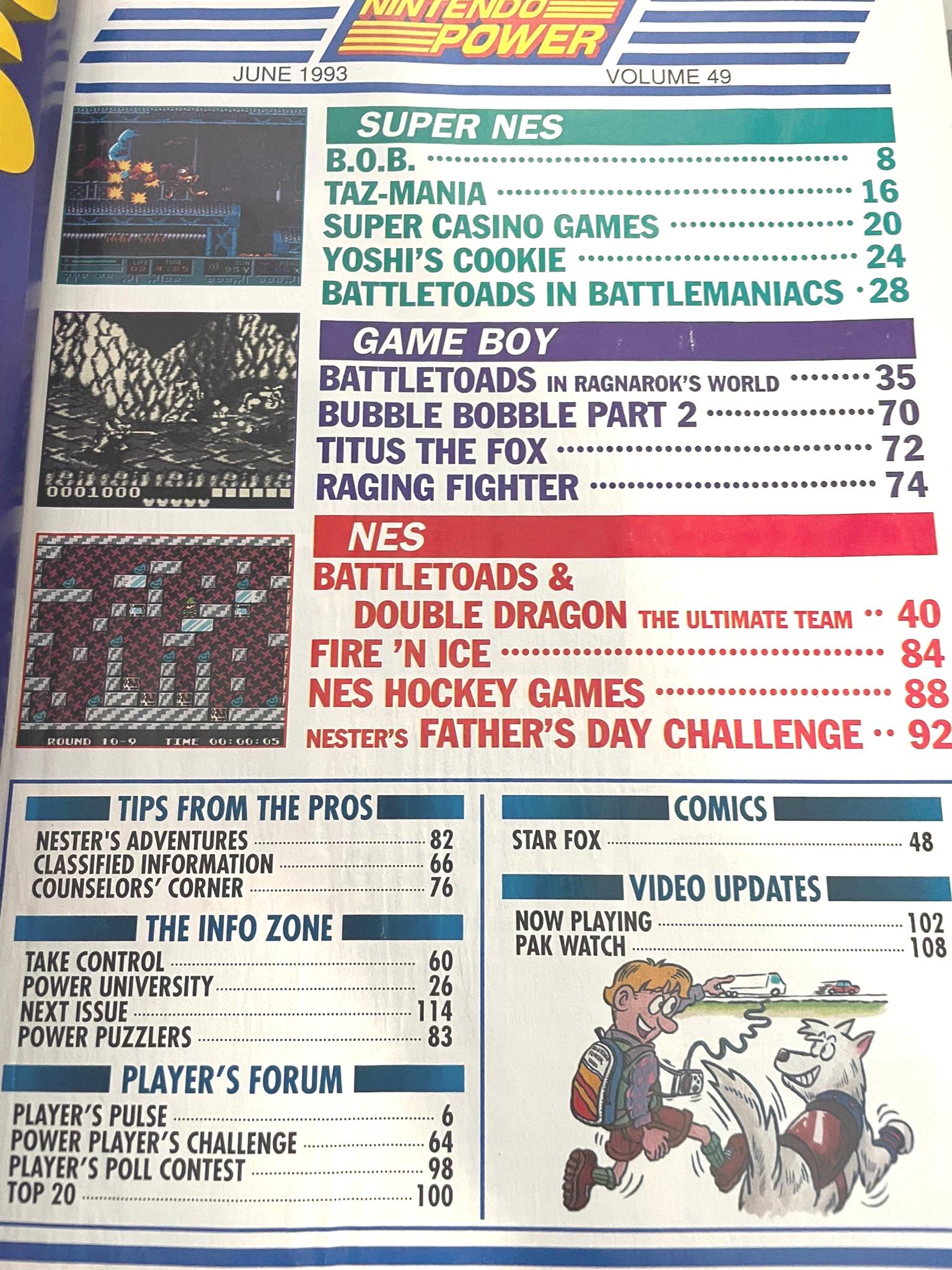 Vintage 1993 Nintendo Power BATTLETOADS & DOUBLE DRAGON Video Game
