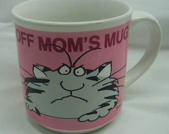 Vintage SANDRA BOYNTON Merry Christmas Reindeer Ceramic MUG Rudolph 1980's