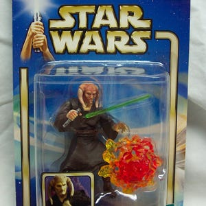Vintage 2002 Star Wars The Phantom Menace SAESEE TIIN Jedi Master Action Figure speelgoed nieuwe collectie 2 blauwe kaart
