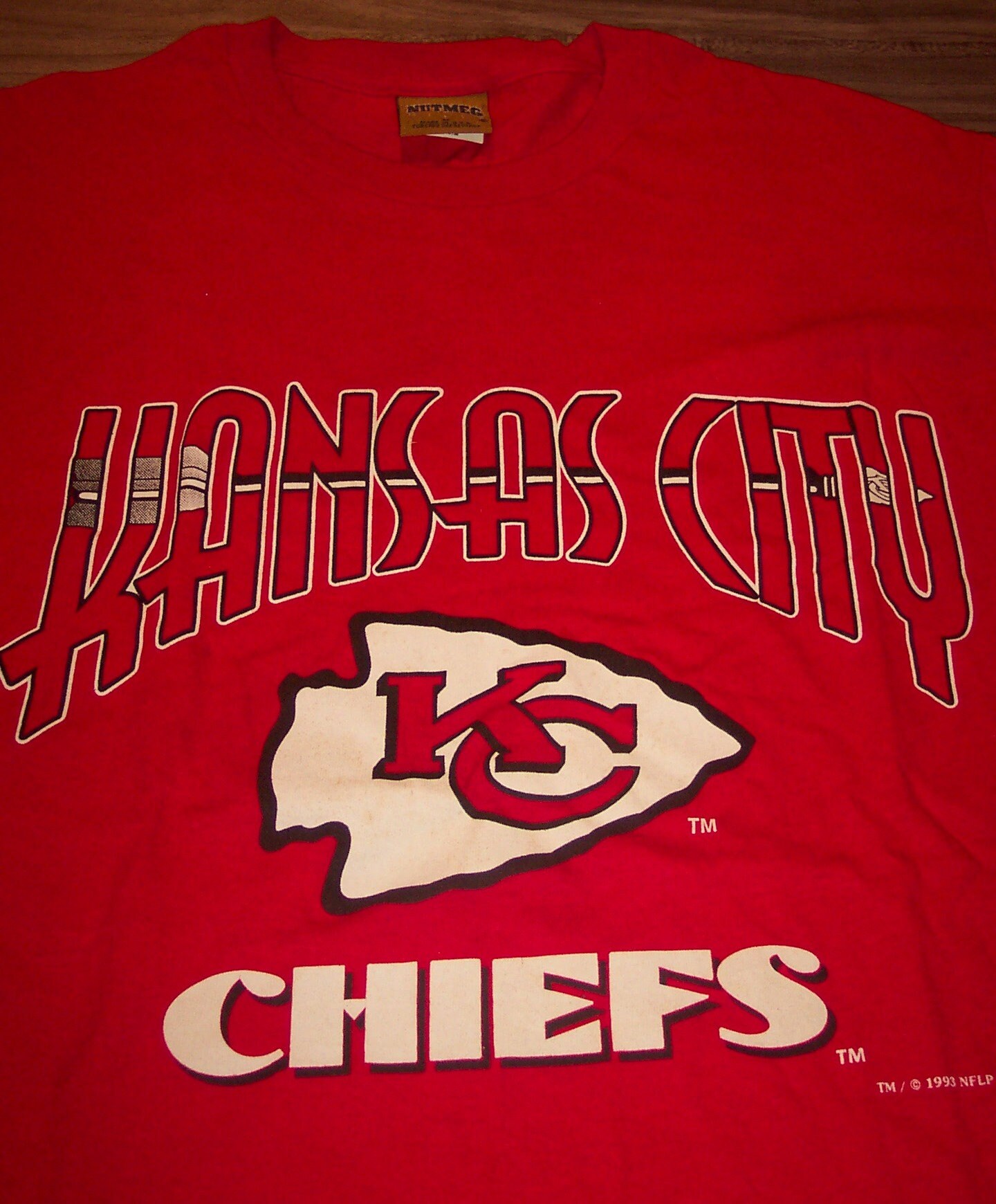 Vintage Throwback 1993 KANSAS CITY CHIEFS Nfl Football T-shirt 