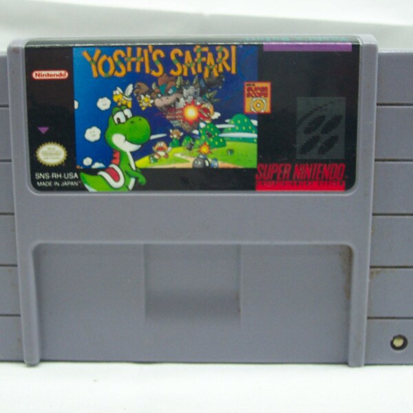 Vintage 1993 YOSHI'S SAFARI SNES Nintendo Game Cart Cartridge 1990's Tested Super Nintendo Entertainment System