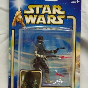 Vintage 2002 Star Wars The Phantom Menace DJAS PUHR Alien Bounty Hunter actiefiguur speelgoed nieuwe collectie 2 blauwe kaart