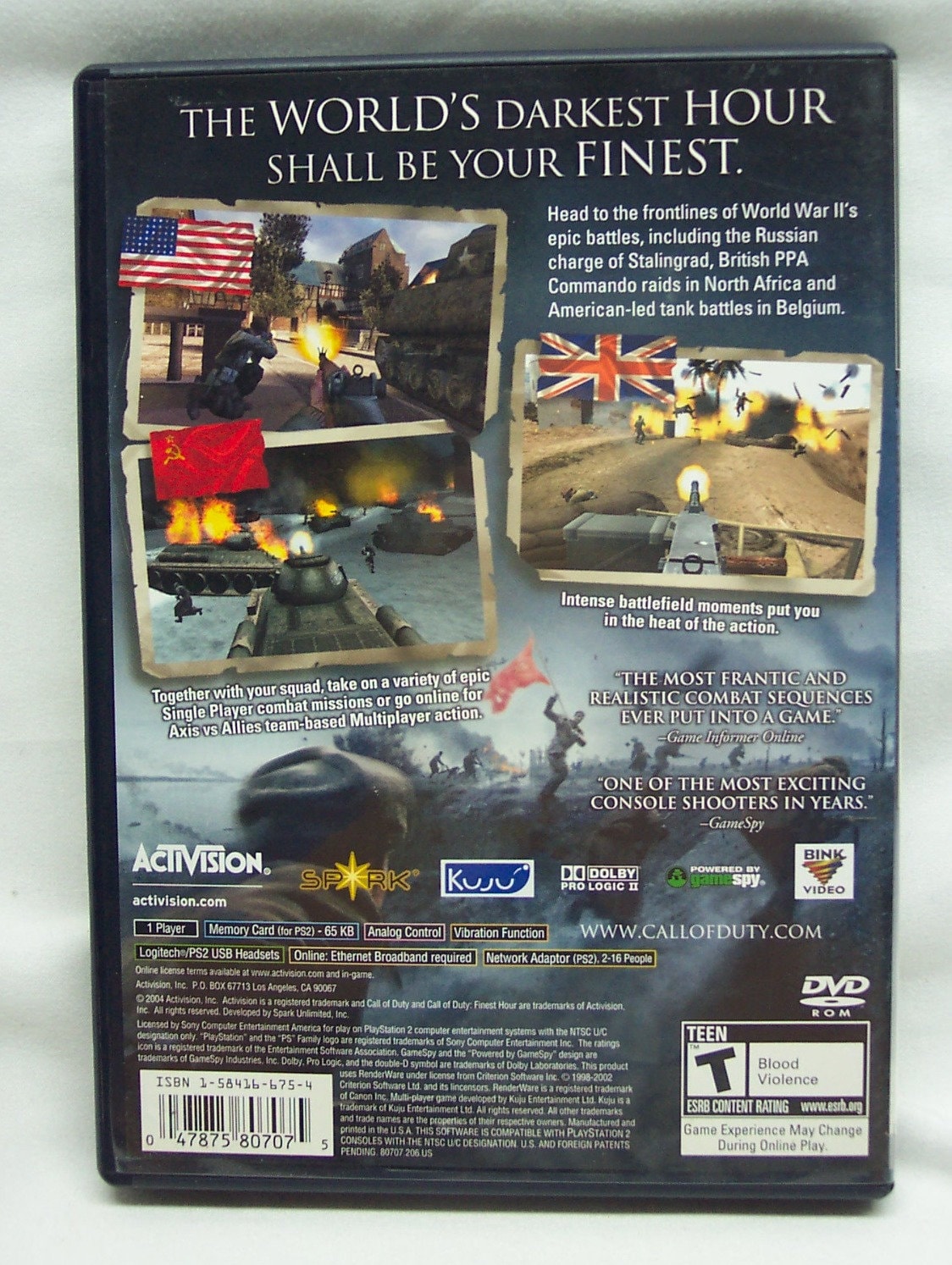 Call Of Duty Finest Hour Ps2 | Meses sin interés