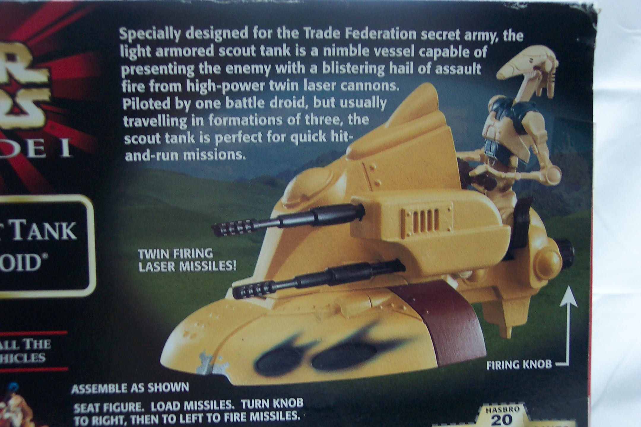 Vintage 1998 Star Wars Episode 1 The Phantom Menace Armored Scout