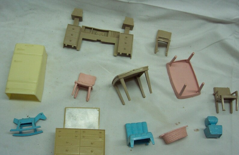 Antique 1950's Mixed Plastic DOLL HOUSE FURNITURE Toy Lot Etsy