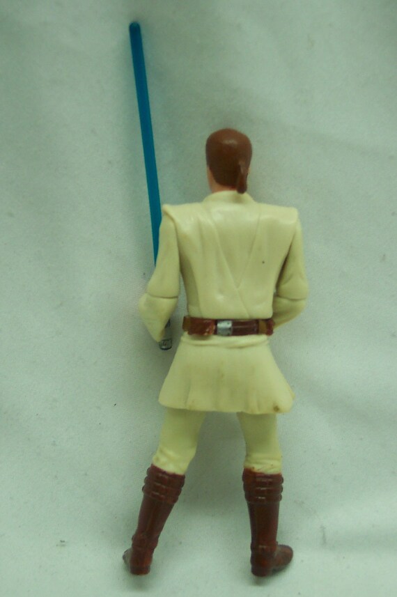 Vintage 1999 Star Wars Episode The Phantom Menace OBI-WAN KENOBI Jedi  Duel Action Figure Toy Complete With Lightsaber 1990's