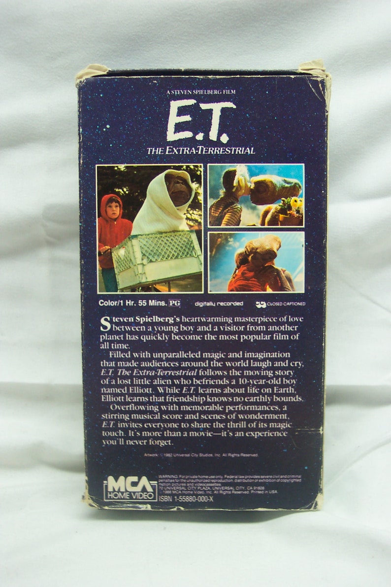 Vintage 1988 E.T. the Extra-terrestrial Movie Vhs Video Steven