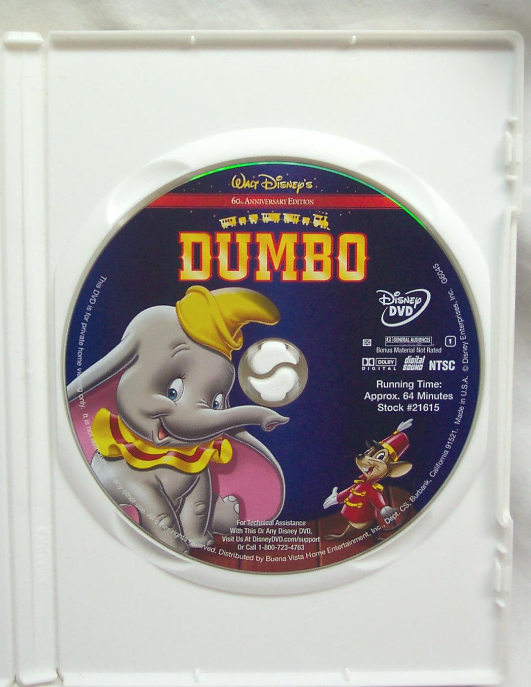 ヴィンテージ ウォルト ディズニー ダンボ 60 周年記念版 映画 DVD