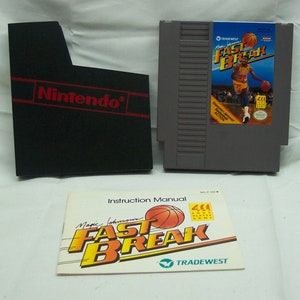 Magic Johnson&#39;s Fast Break Basketball NES Nintendo Video Game Cart Cartridge 1990 Tested Original
