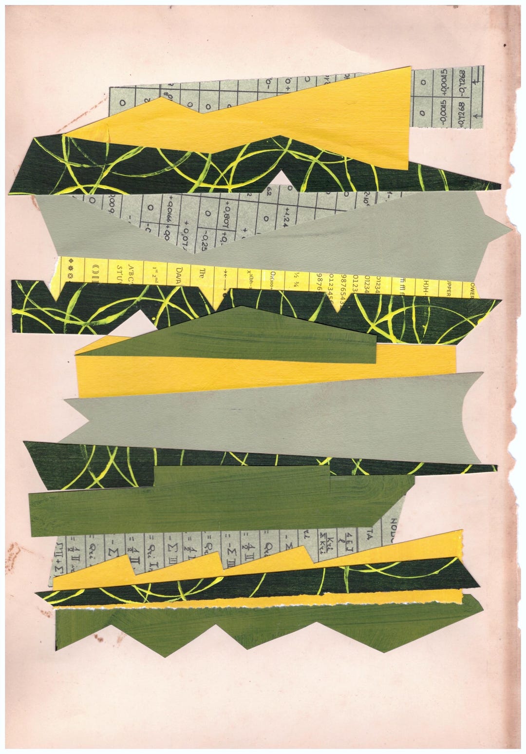 ORIGINAL ABSTRACT COLLAGE - Green Stack - Etsy